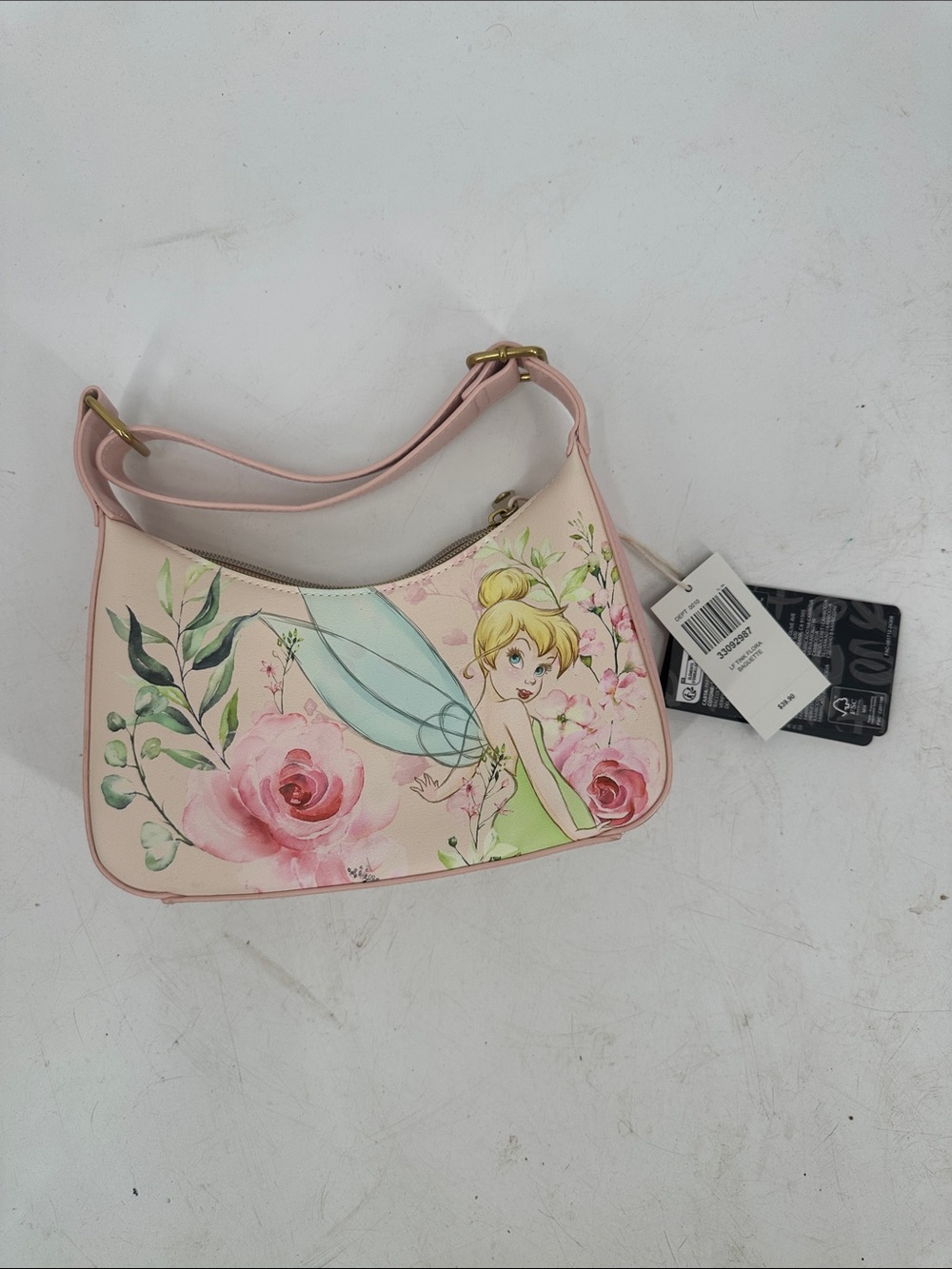 Disney Tinker Bell Pink Floral Shoulder Bag